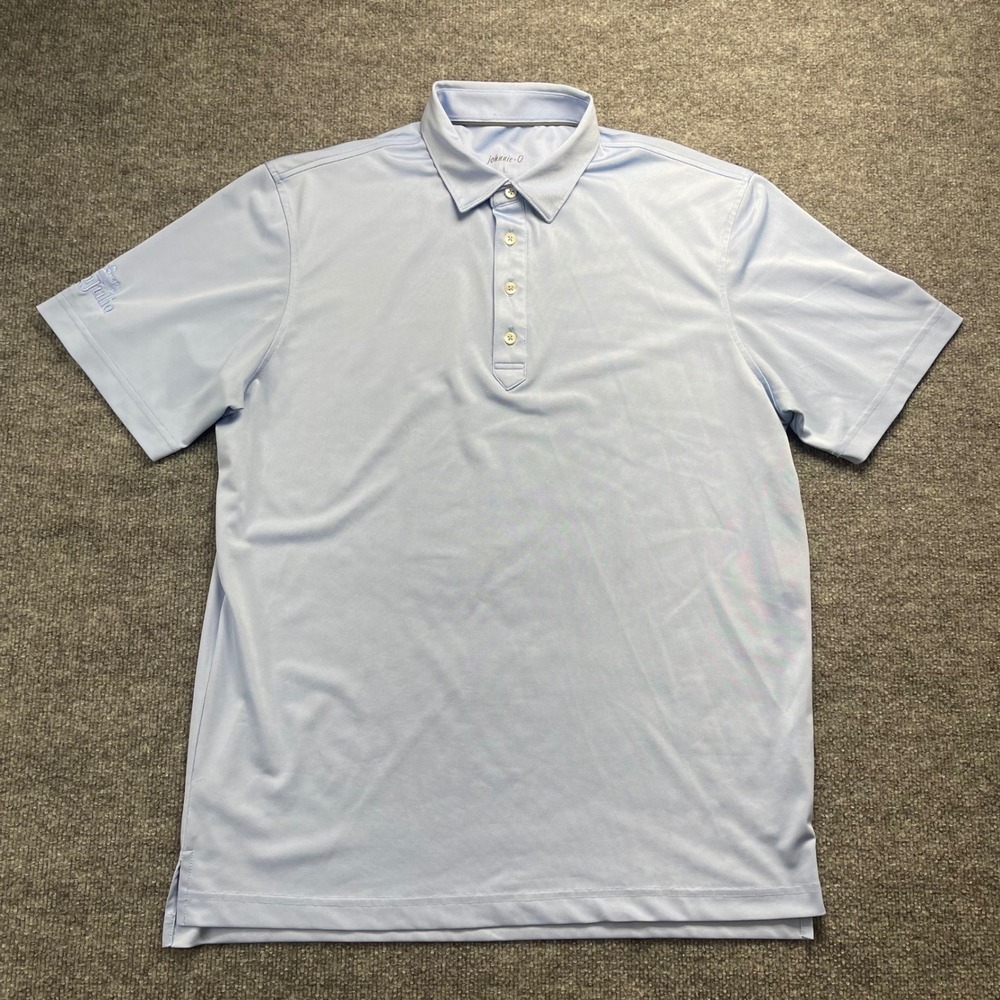 Johnnie-O Mens Don Julio Performance Polo Shirt Light Blue Short Sleeve Large